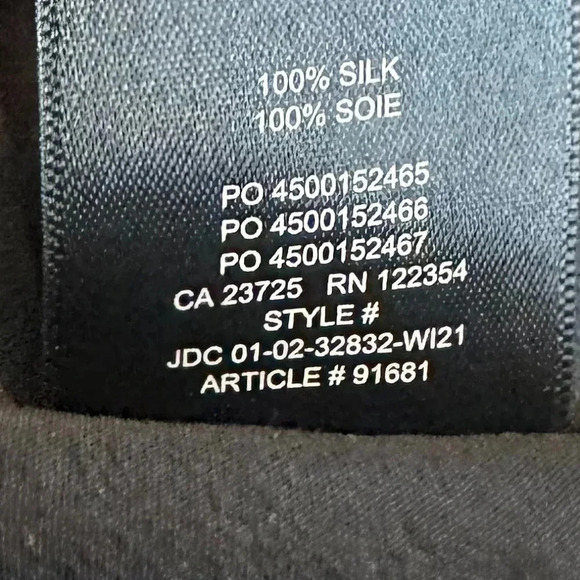 Babaton Aritzia 100% Silk Blouse Black Henley Flowy Wide Fit Small Women's - Picture 10 of 11